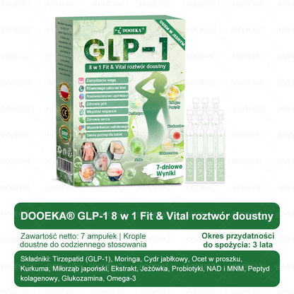 🍐🍐DOOEKA® GLP-1 8 w 1 Fit & Vital roztwór doustny – Raz dziennie, widoczne zmiany w ciągu 7 dni / W przypadku otyłości, zdrowia serca i układu krążenia, cukrzycy, bezdechu sennego, zdrowia jelit, problemów ze stawami i wielu innych